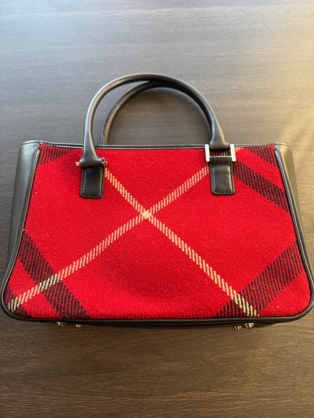 Burberry Authentic Red Plaid Women’s Top-Handle Tote Bag - Picture 7 of 13